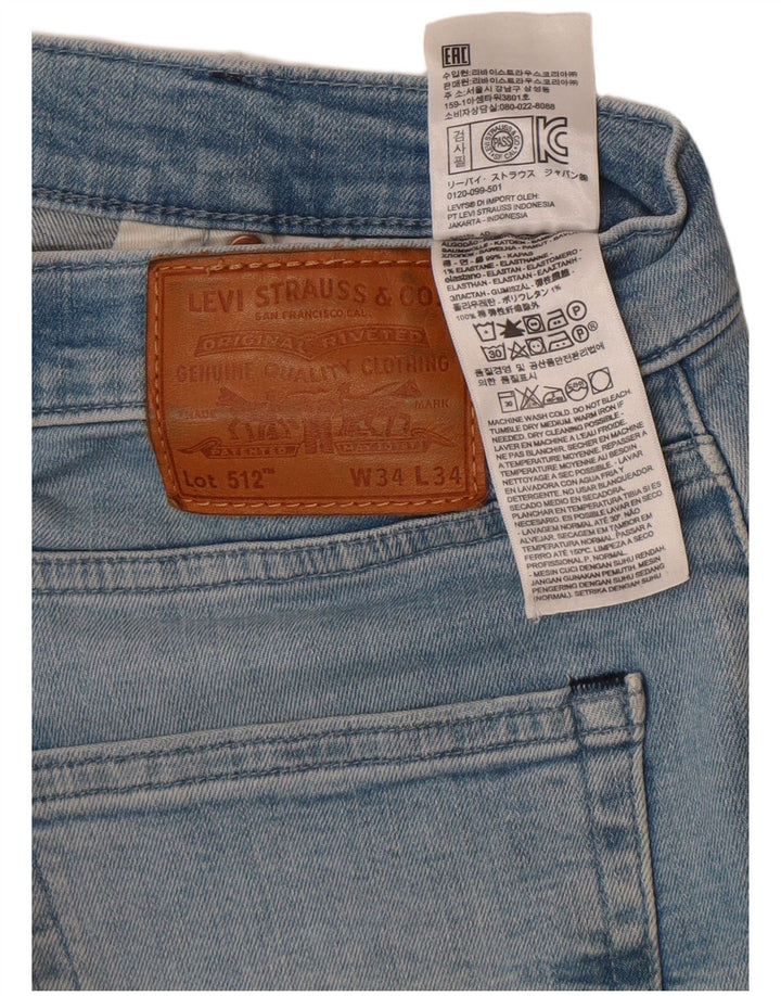 Calça jeans masculina Levi's 512 Slim Tapered W34 L29 azul algodão