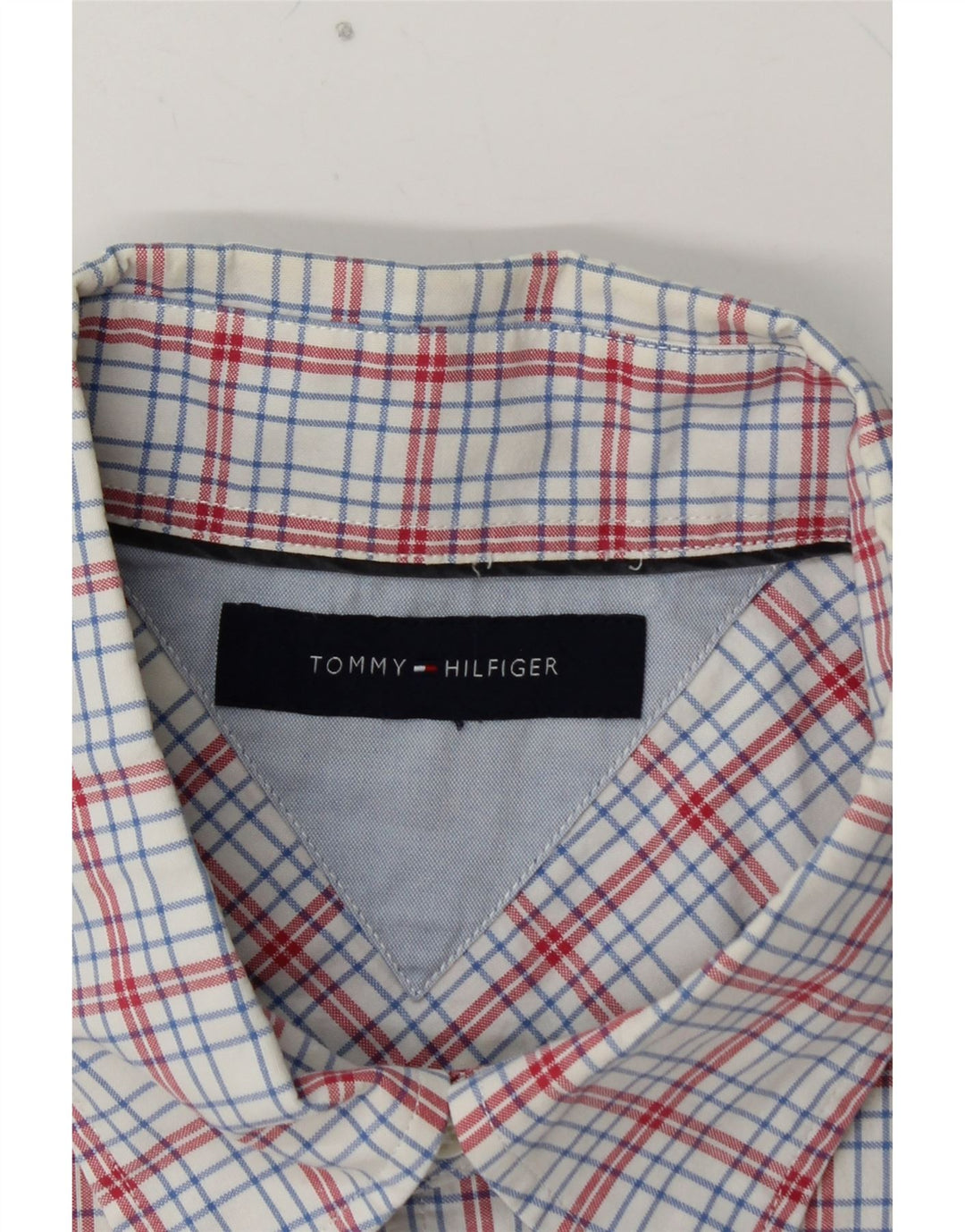 Camisa masculina de manga curta TOMMY HILFIGER XL azul xadrez algodão