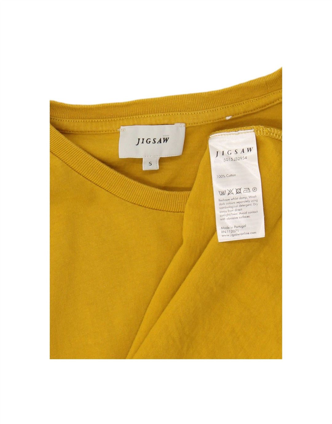 Camiseta masculina JIGSAW top pequeno algodão amarelo