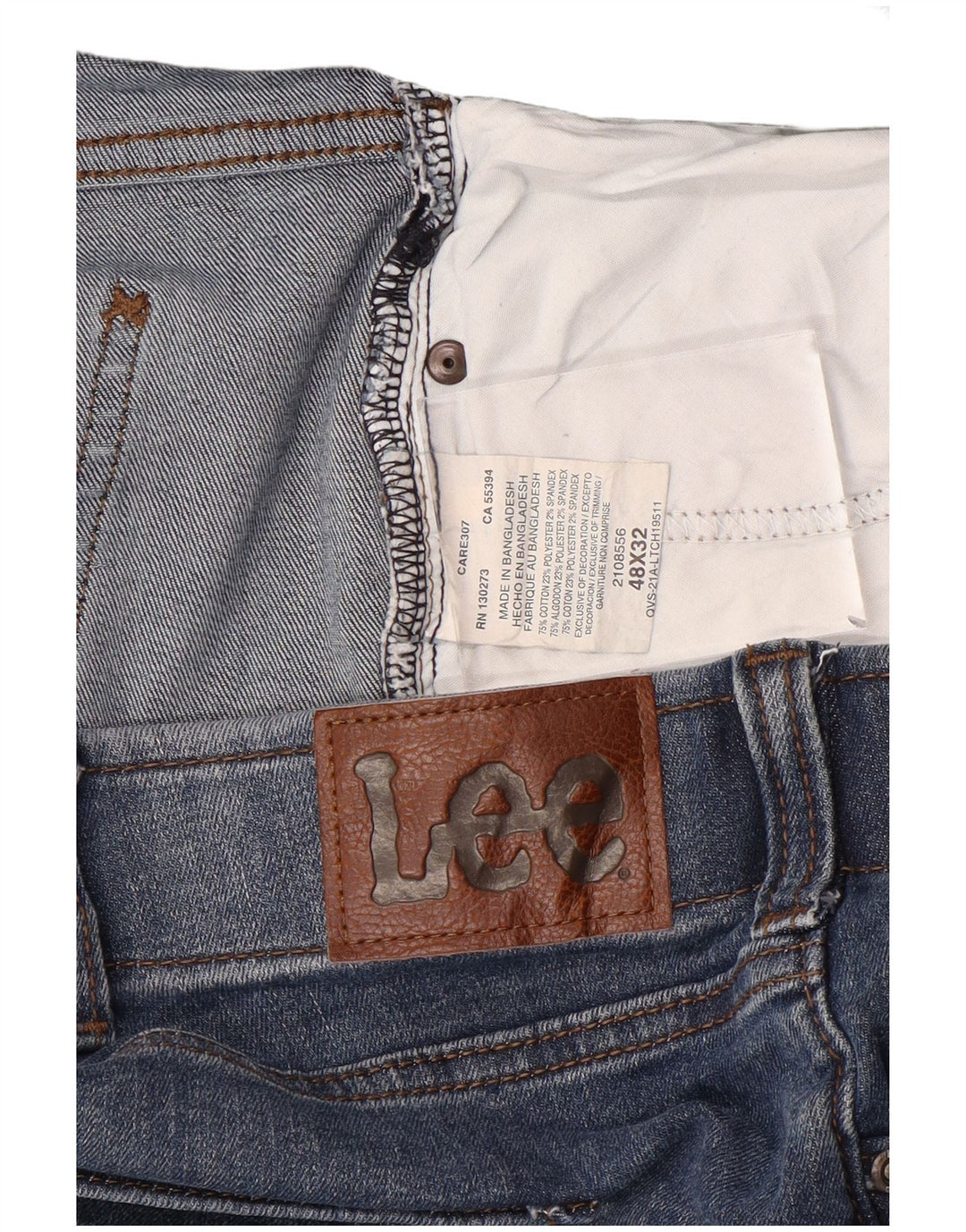 Lee Mens Straight Jeans W48 L32 Azul Algodão
