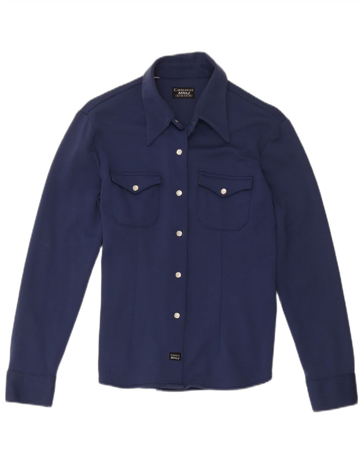 Blusa feminina Casucci UK 12 médio azul marinho nylon
