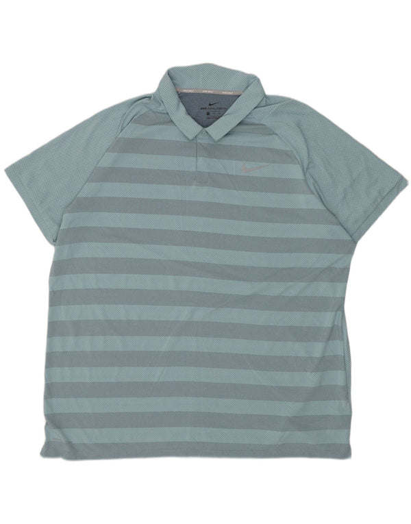 Camisa polo masculina NIKE 2XL poliéster listrado azul