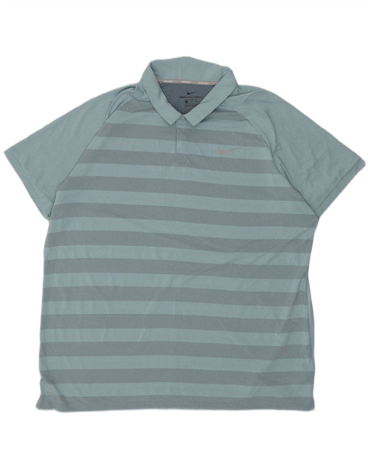 Camisa polo masculina NIKE 2XL poliéster listrado azul