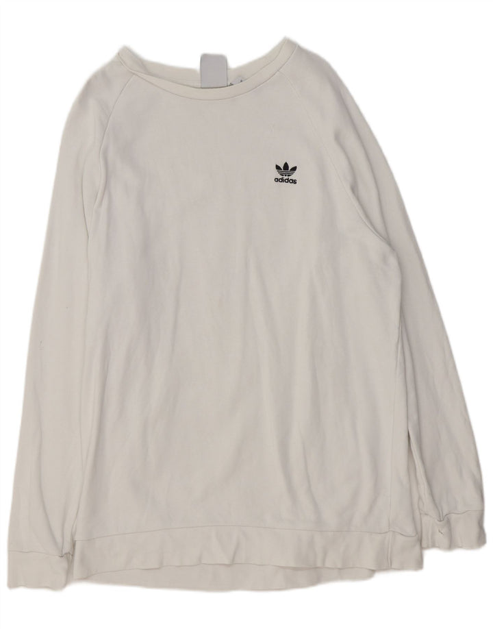 ADIDAS Mens Moletom Jumper Grande Algodão Branco