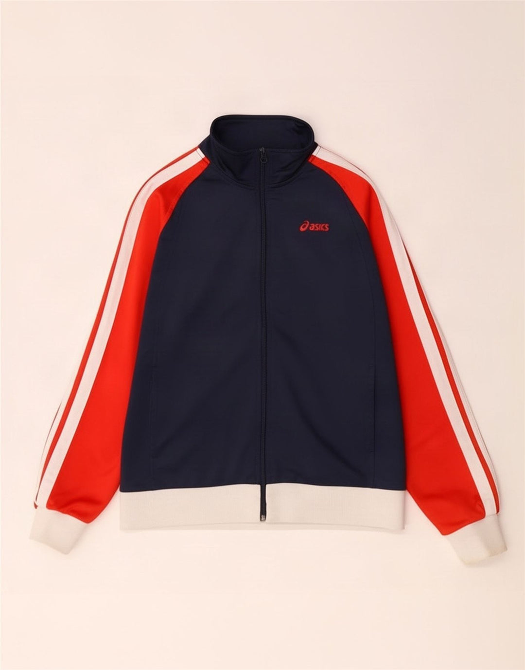 Asics Mens Tracksuit Top Jacket Médio Azul Marinho Colorblock