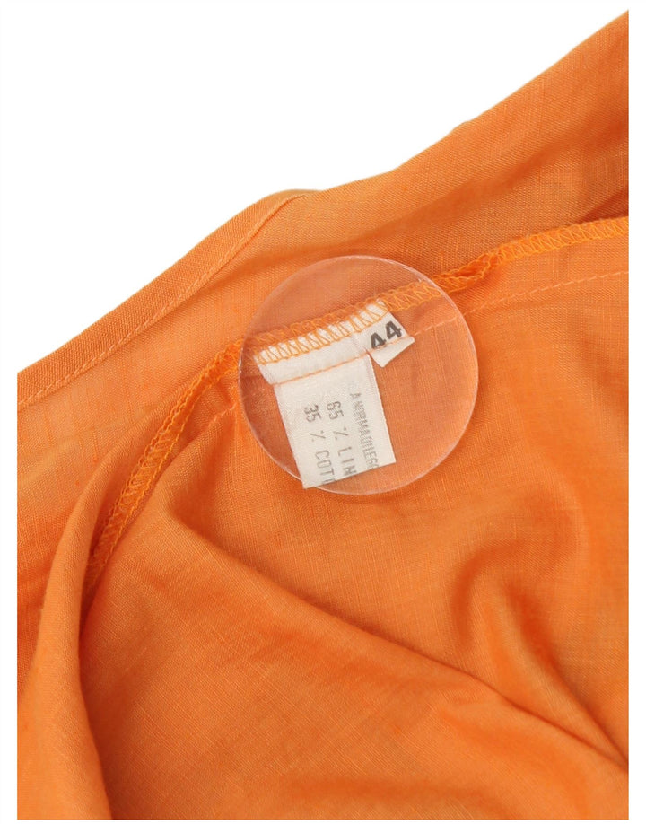 Vestido pulôver feminino vintage sem mangas IT 44 linho laranja médio