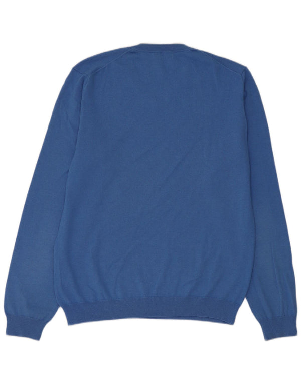 Suéter feminino Sun68 com decote em V Reino Unido 18 XL lã merino azul