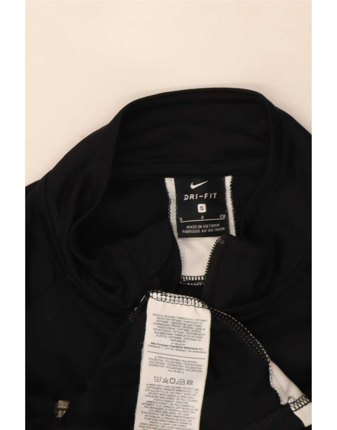 Nike Mens Dri Fit Tracksuit Top Jacket Pequeno Preto Colourblock Poliéster
