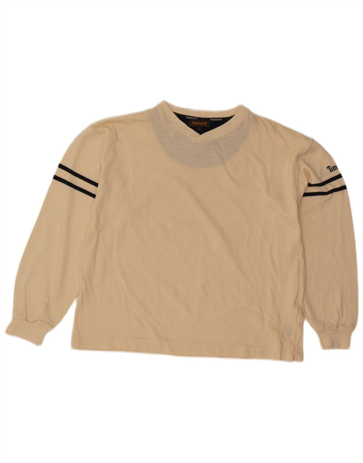 Timberland Meninos Sweatshirt Jumper 13-14 Anos Off Branco Algodão