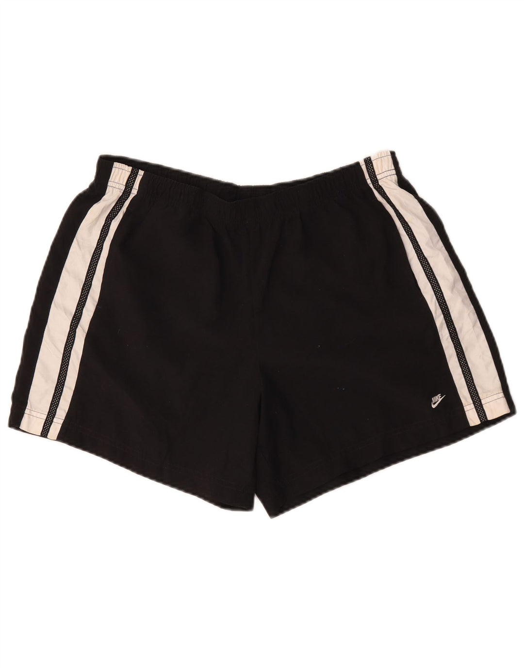 Shorts esportivos femininos Nike US 12/14 grande preto colorblock poliéster
