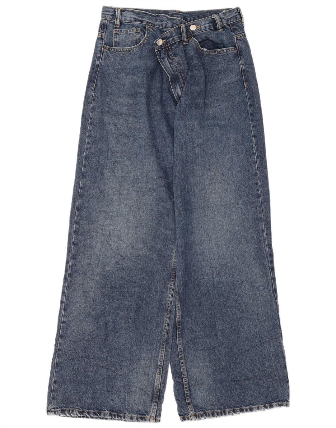 Zara Jeans feminino de perna larga EU 38 pequeno W28 L31 azul