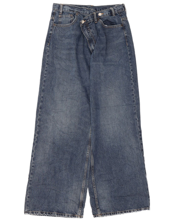 Zara Jeans feminino de perna larga EU 38 pequeno W28 L31 azul