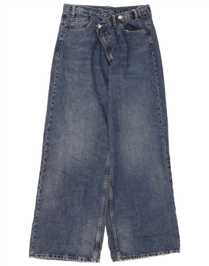 Zara Jeans feminino de perna larga EU 38 pequeno W28 L31 azul