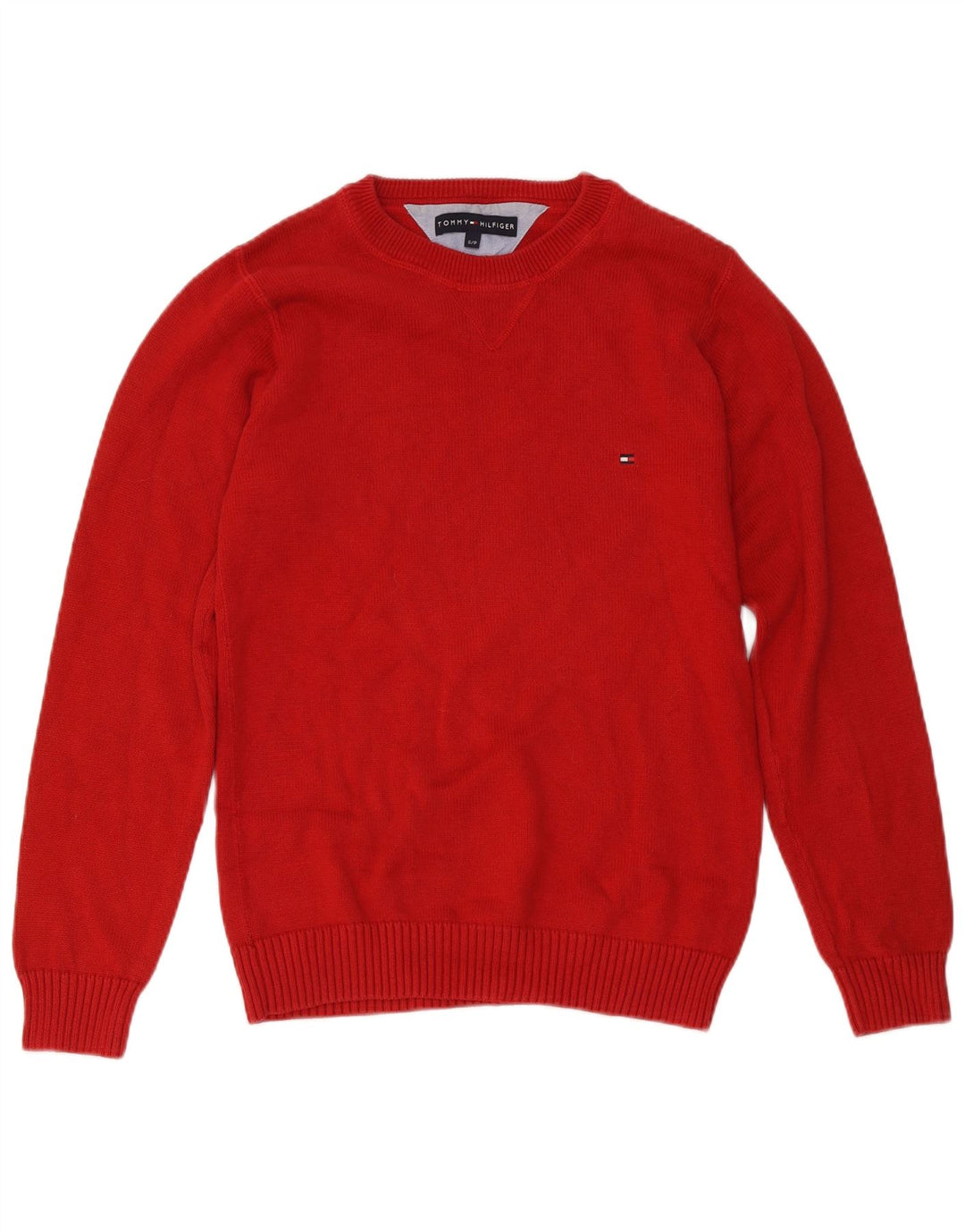 Suéter masculino Tommy Hilfiger com gola redonda, pequeno algodão vermelho