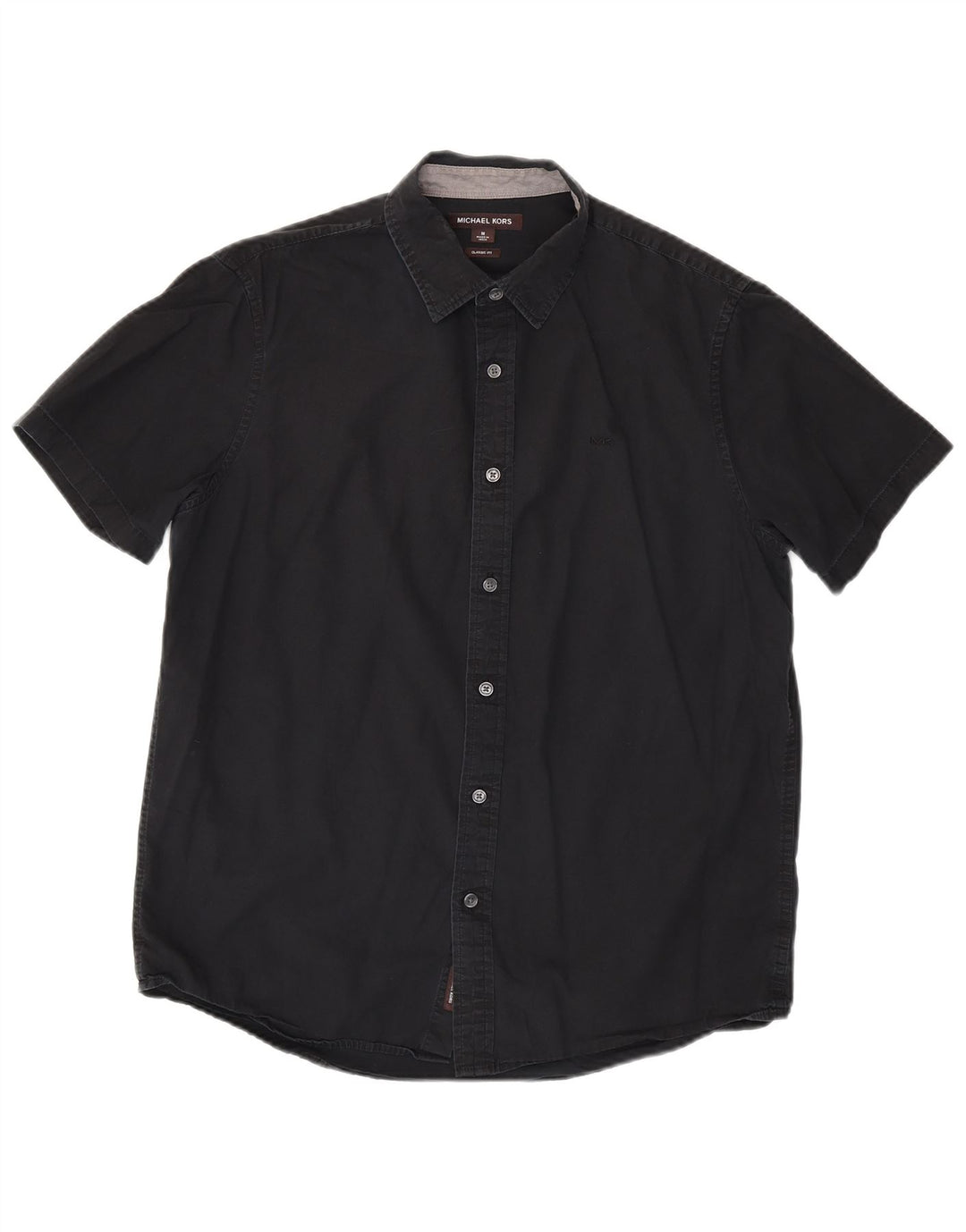 Camisa masculina de manga curta Michael Kors Classic Fit preta média