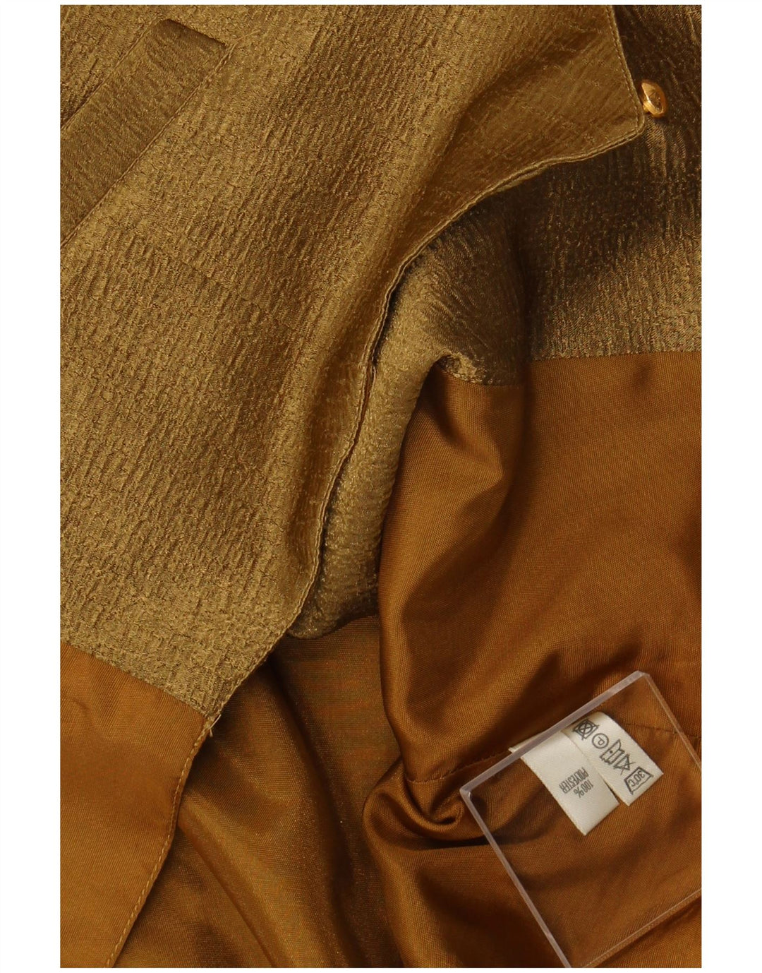 Colete feminino VINTAGE UK 14 poliéster floral cáqui médio