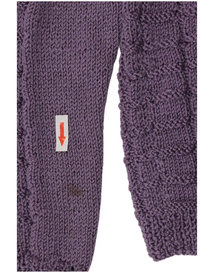 Suéter Cardigan Feminino Vintage UK 14 Roxo Médio