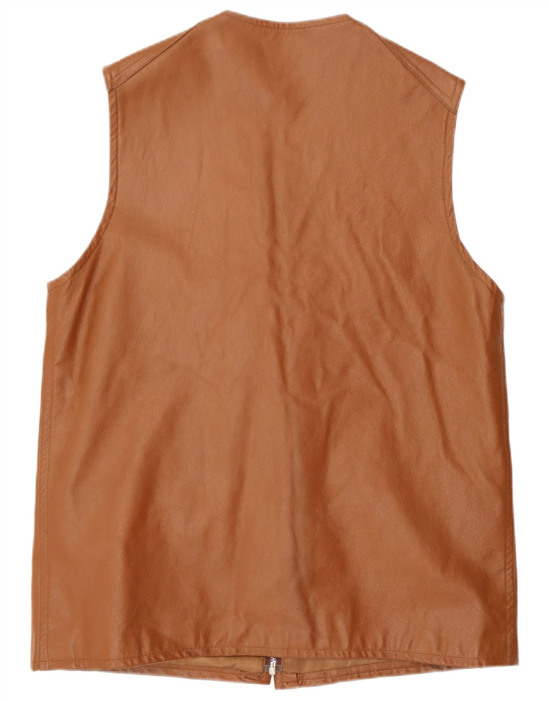Colete de couro masculino vintage UK 38 marrom médio
