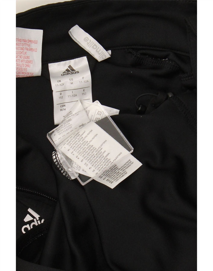 ADIDAS Boys Climalite Tracksuit Top Jacket 11-12 Anos Preto Poliéster
