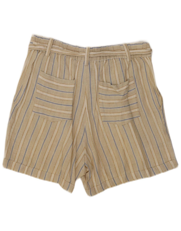 Shorts feminino Massimo Dutti cintura alta casual UE 36 XS W26 bege listrado