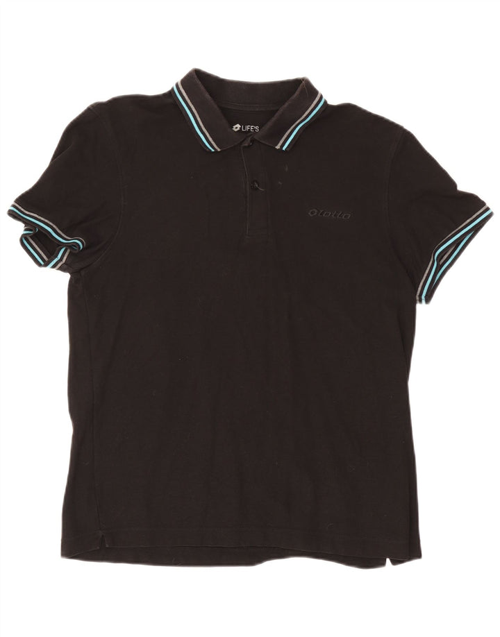 Camisa polo masculina Lotto grande algodão preto