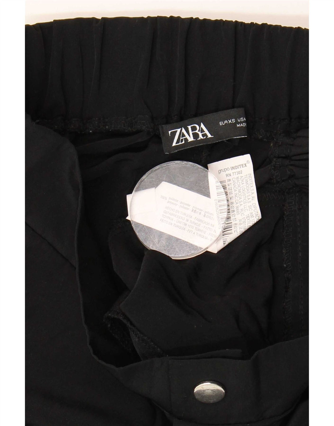 Calça jogger feminina Zara XS W24 L25 poliéster preto