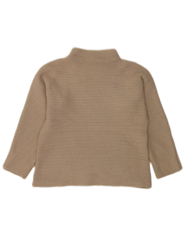Suéter feminino Marks & Spencer com gola tartaruga Reino Unido 8 pequeno bege