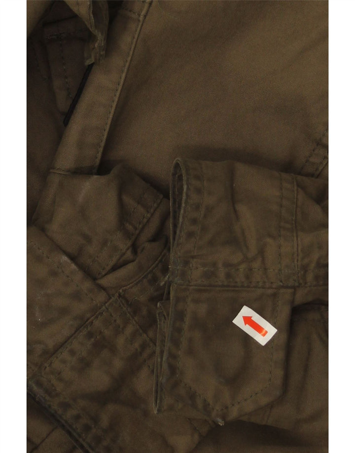 Jaqueta militar masculina Superdry UK 40 grande algodão cáqui