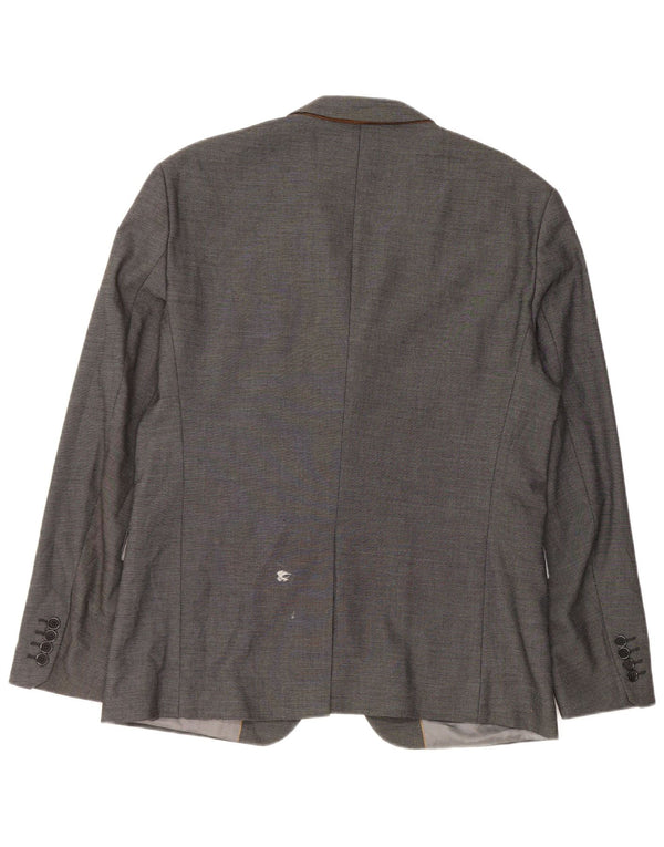 Jaqueta blazer masculina Zara com 2 botões tamanho 54 XL cinza poliéster