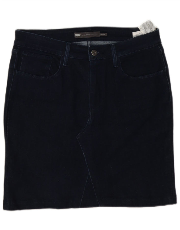 Saia jeans feminina Levi's W30 algodão azul marinho médio