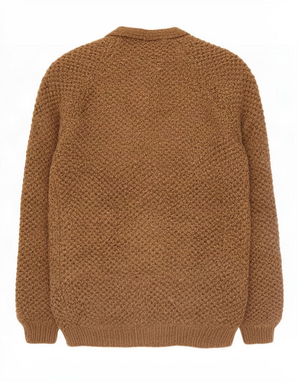 Suéter Cardigan Masculino Vintage Pequeno Marrom