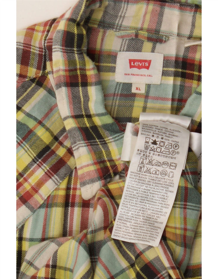 Camisa masculina de flanela Levi's XL algodão xadrez multicolorido