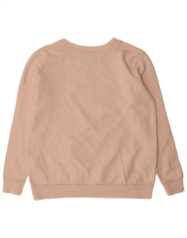 Calvin Klein Jeans feminino gráfico oversized moletom jumper UK 6 XS rosa