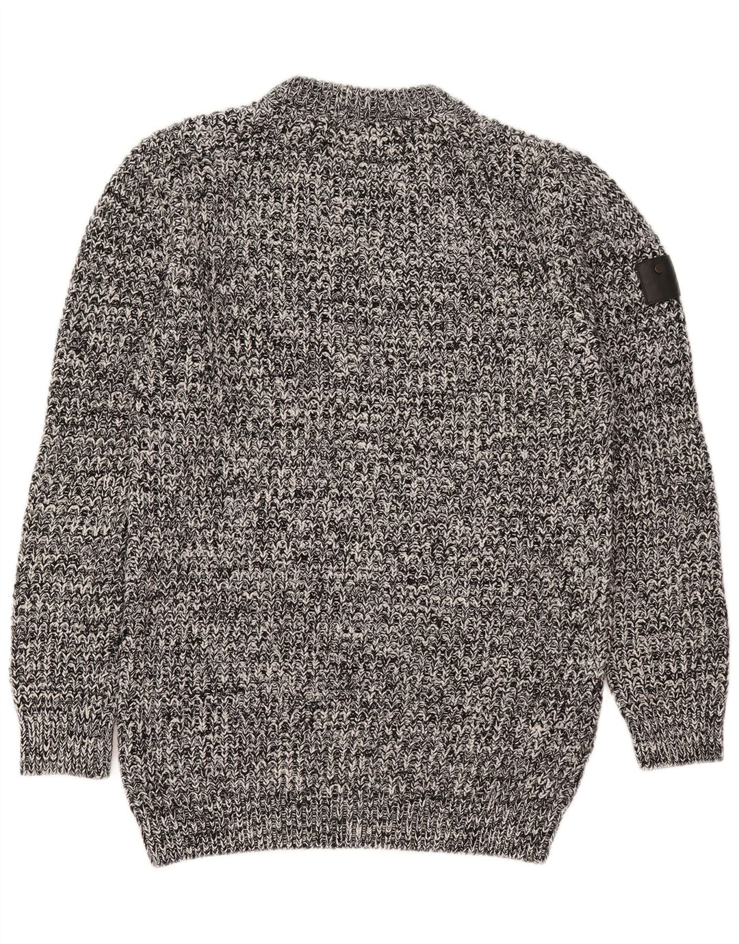 Suéter masculino Superdry com gola redonda grande cinza manchado
