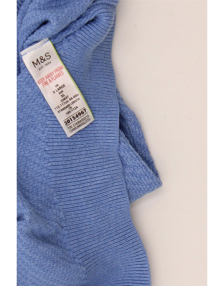 Suéter masculino Marks & Spencer com gola canoa XL algodão azul