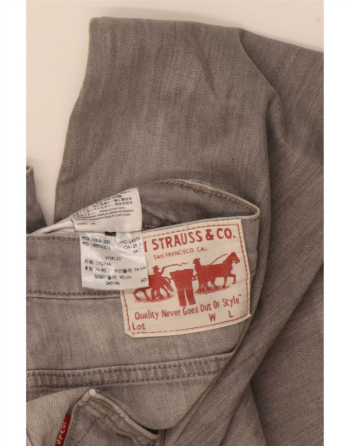Jeans retos masculinos Levi's W29 L32 algodão cinza
