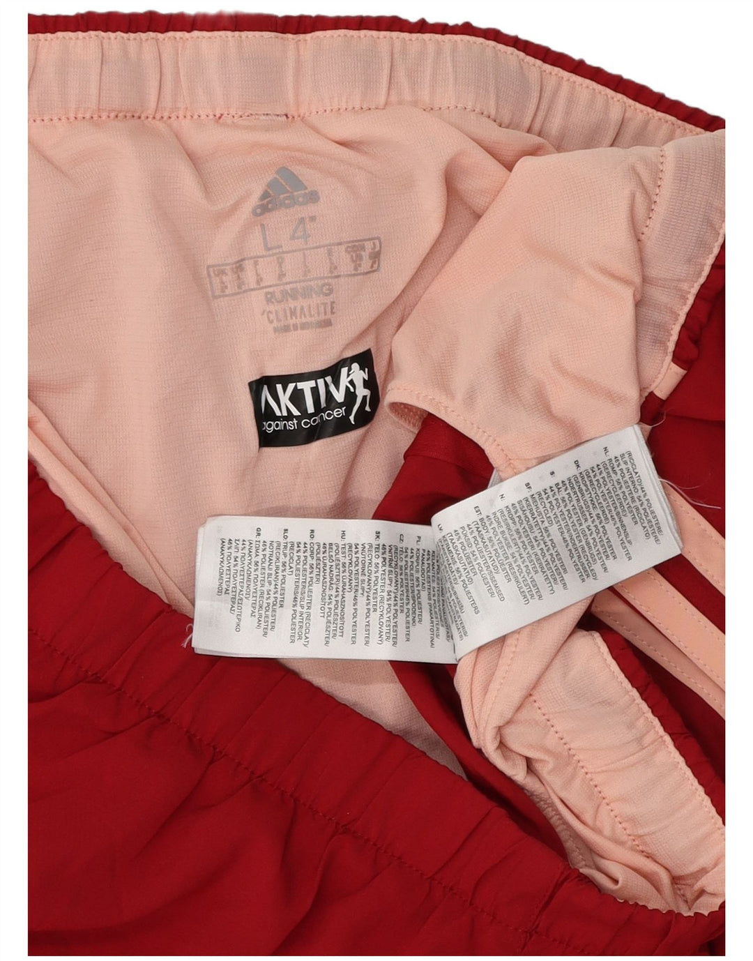 ADIDAS Womens Climalite Sport Shorts UK 14 Grande Poliéster Vermelho