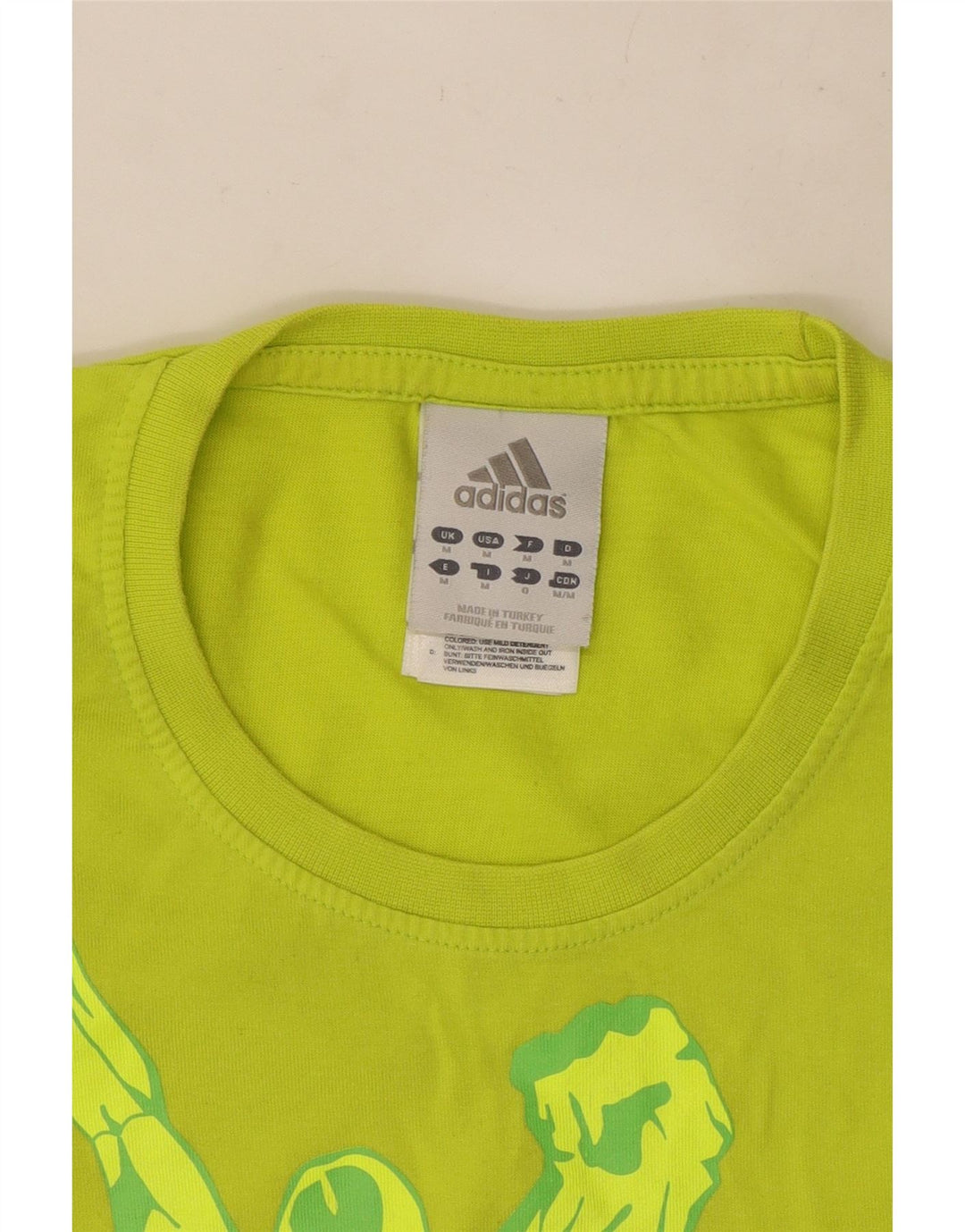 Adidas Mens Graphic T-Shirt Top Médio Algodão Verde