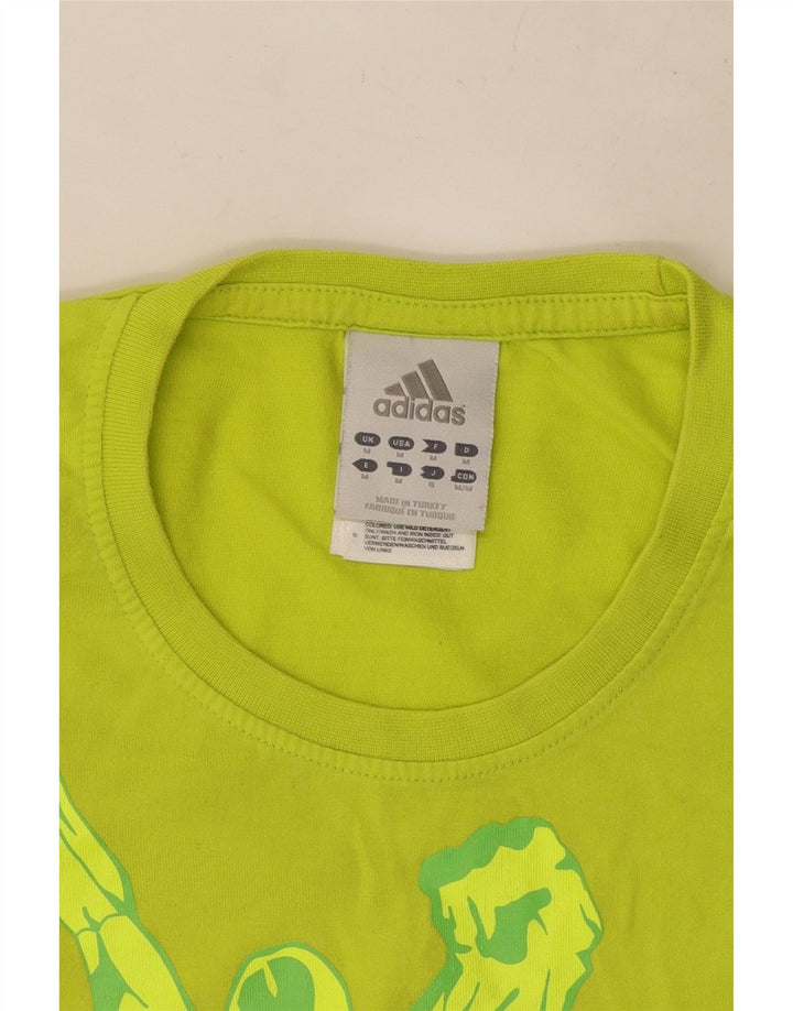 Adidas Mens Graphic T-Shirt Top Médio Algodão Verde