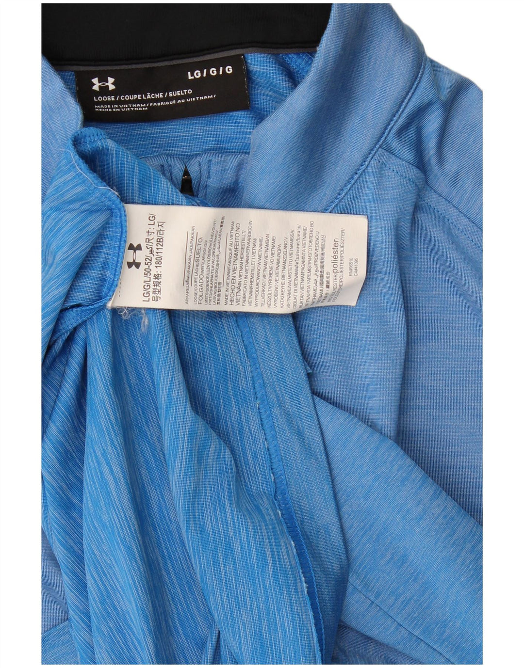 Under Armour Mens Zip Neck Pulôver Treino Top Grande Poliéster Azul