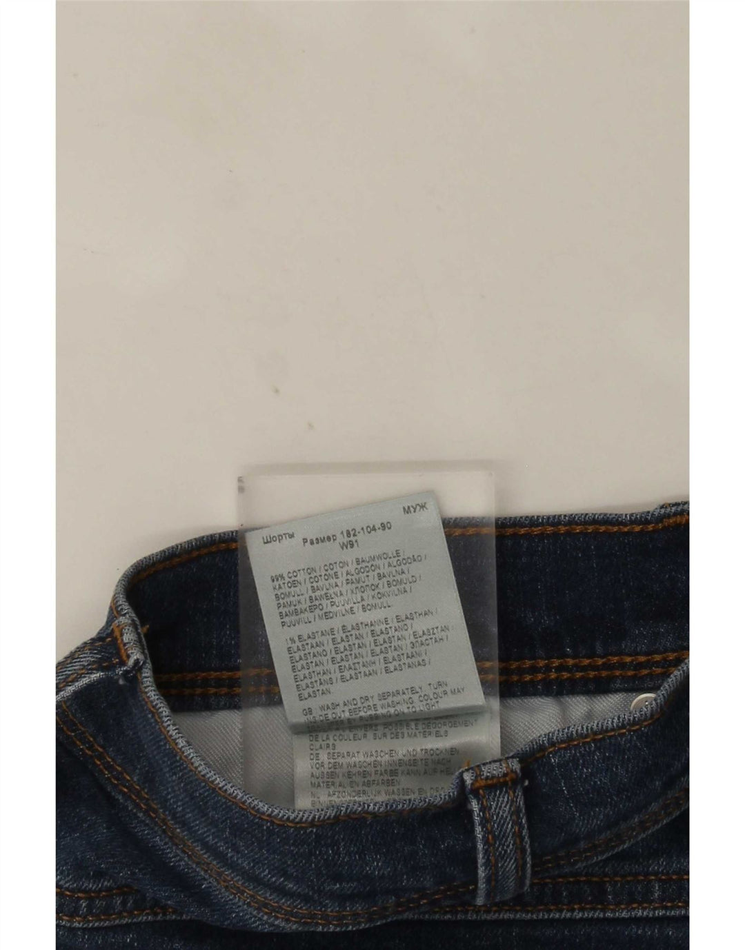 Shorts jeans masculino Wrangler W36 grande algodão azul marinho