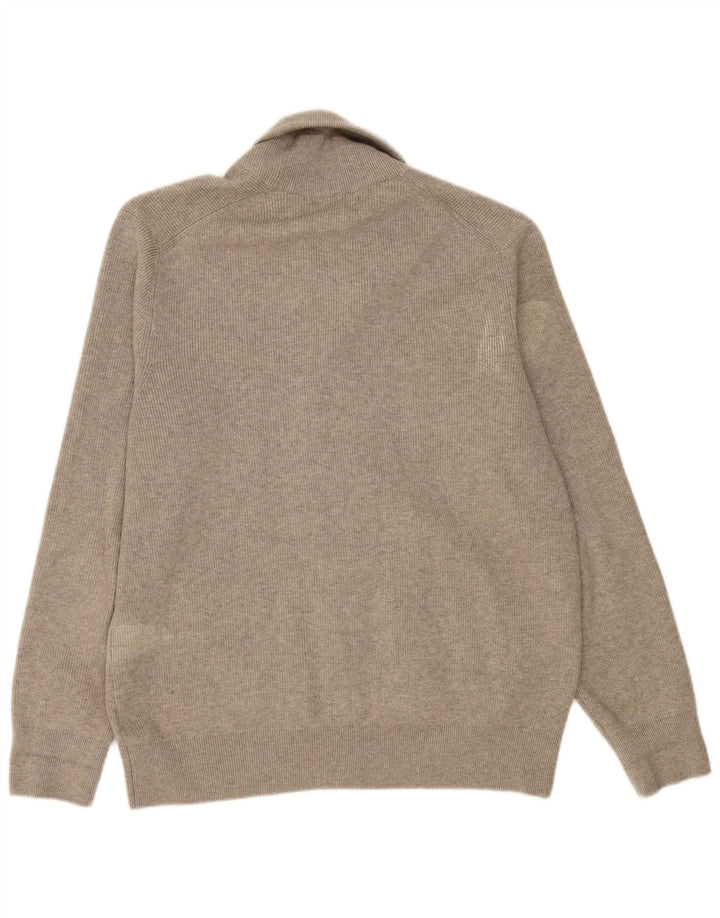 Suéter cardigã masculino MARKS & SPENCER Reino Unido 44/46 XL poliéster cinza
