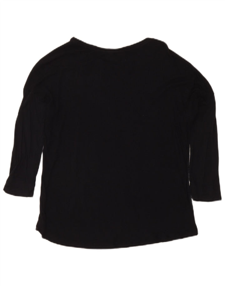 Top feminino Massimo Dutti manga 3/4 Reino Unido 12 médio preto