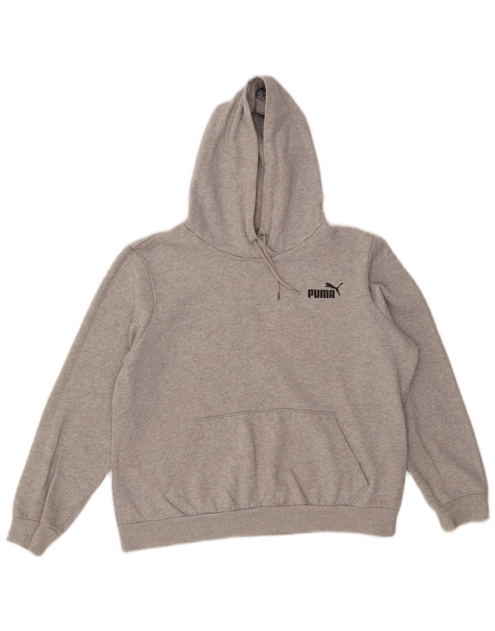 Puma feminino oversized moletom com capuz UK 16 grande algodão cinza