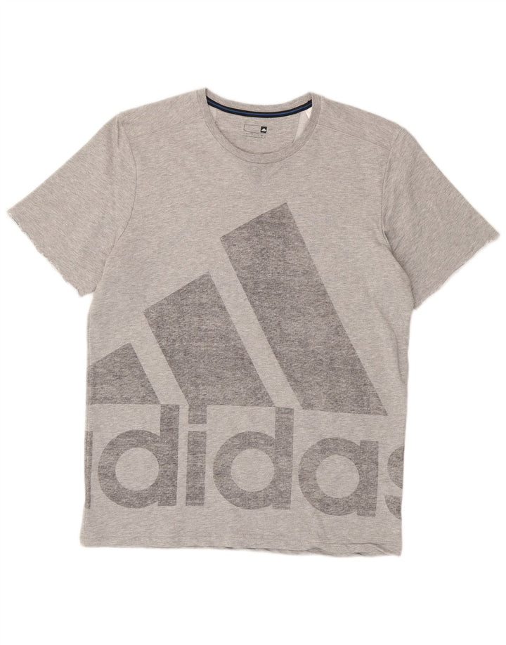 Camiseta Adidas Masculina Graphic Top Grande Algodão Cinza