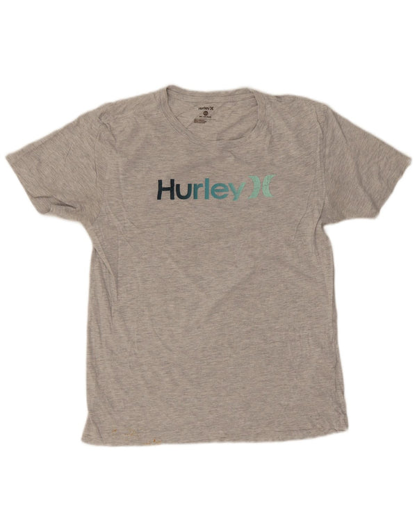 Hurley Camiseta masculina gráfica top pequeno cinza