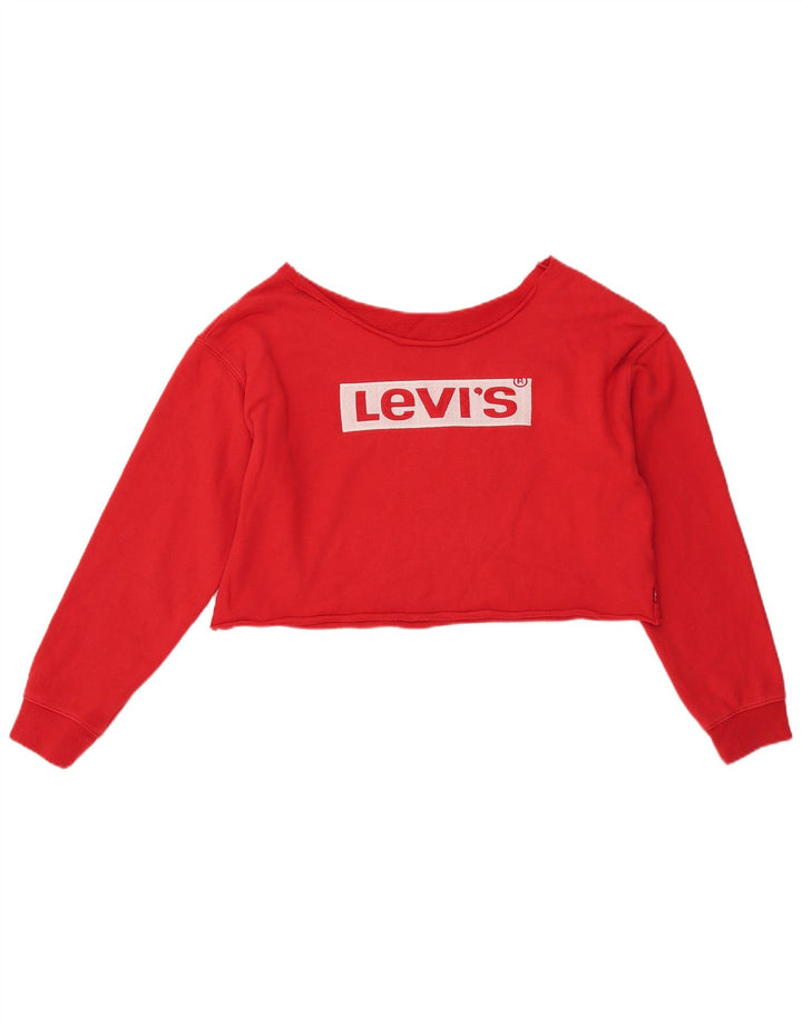 Moletom feminino com estampa oversized LEVI'S UK 6 XS algodão vermelho