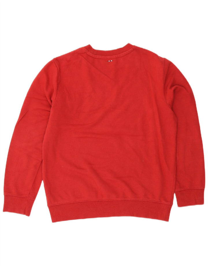 Moletom masculino com estampa geográfica Napapijri, moletom médio de algodão vermelho