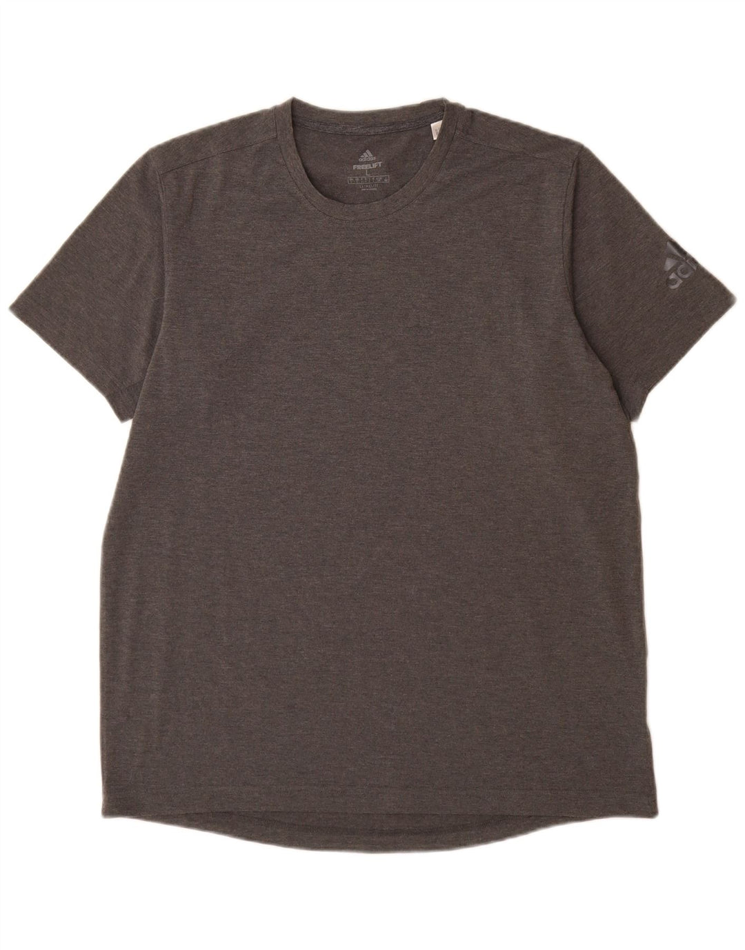 Camiseta masculina Adidas Climalite Top grande poliéster manchado cinza