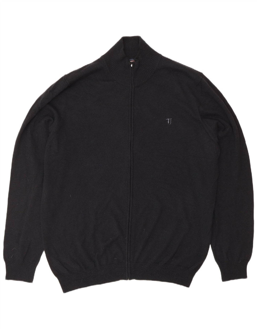 Suéter cardigã masculino TRUSSARDI JEANS 3XL lã preta